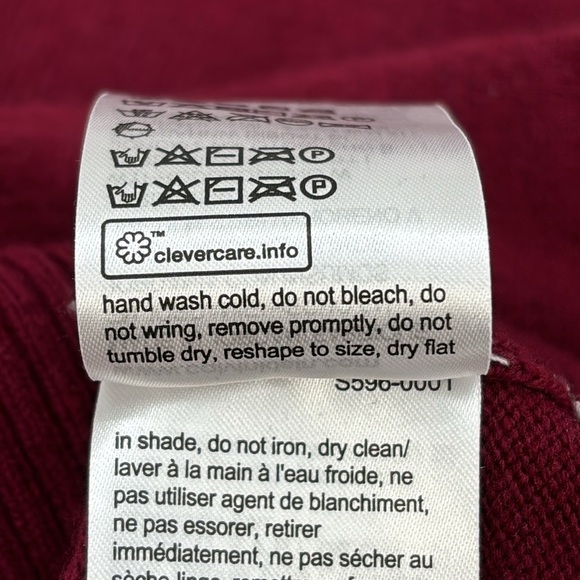 Calvin Klein CK Logo Wool blend Crewneck Classic Holiday Knit Sweater Wine sze M - Picture 8 of 10